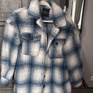 Blue and White Plaid Jacket